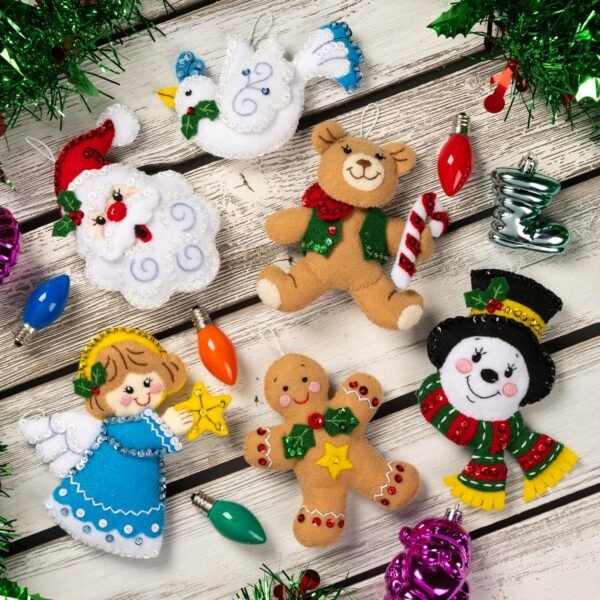 bucilla-felt-applique-6-piece-ornament-making-kit-holiday-favorites-perf-89577e-variant-05 Bucilla Holiday Favorites | Felt Applique Ornament Kit | 89577E product image