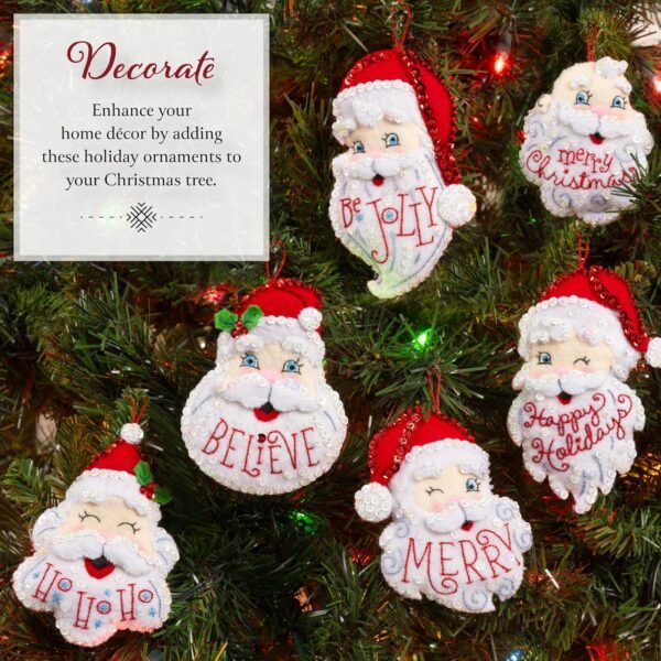 Bucilla Holiday Greetings | Felt Applique Ornament Kit | 89663E product image