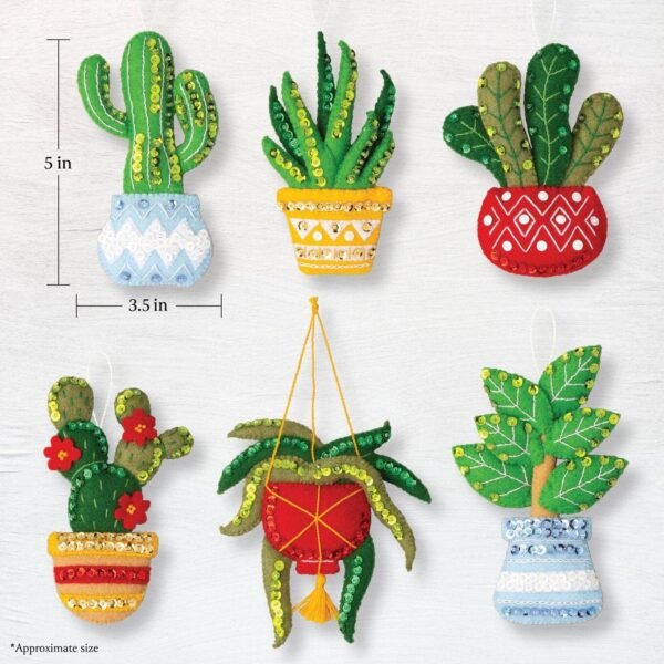 Bucilla Holiday House Plants | Felt Applique Ornament Kit | 89634E product image
