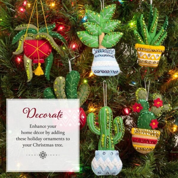 Bucilla Holiday House Plants | Felt Applique Ornament Kit | 89634E product image