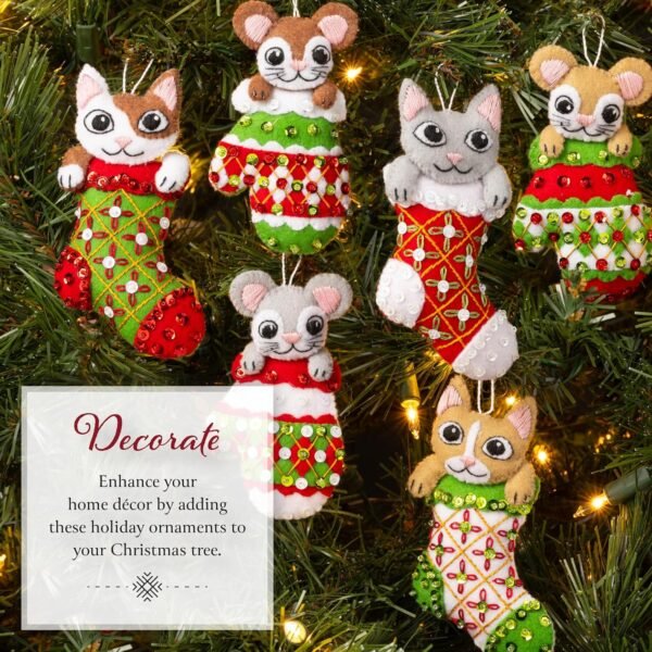 Bucilla Paws & Whiskers | Felt Applique Ornament Kit | 89701E product image
