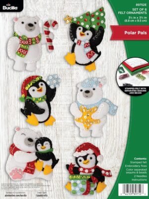 Bucilla Polar Pals | Felt Applique Ornament Kit | 89752E product image