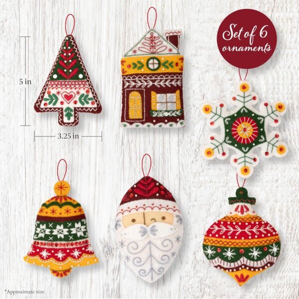 Bucilla Santa's Nordic Set | Felt Applique Ornament Kit | 89798E product image