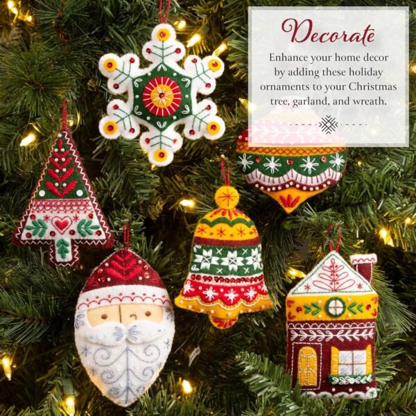 Bucilla Santa's Nordic Set | Felt Applique Ornament Kit | 89798E product image