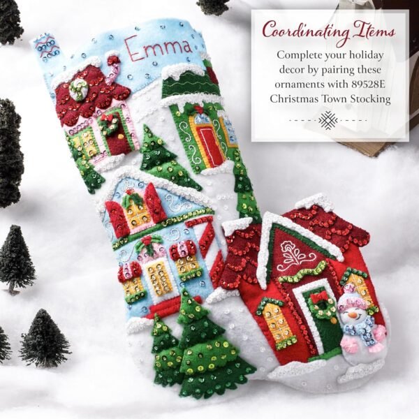 Bucilla Santa's Nordic Set | Felt Applique Ornament Kit | 89798E product image