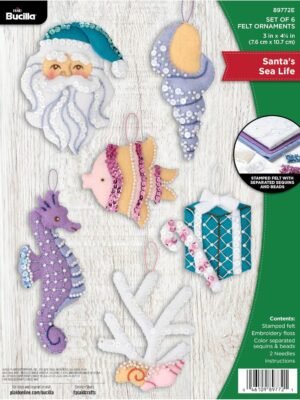 Bucilla Santa's Sea Life | Felt Applique Ornament Kit | 89772E product image