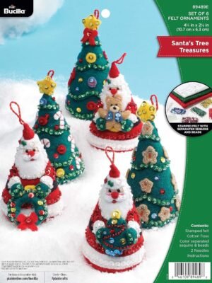 Bucilla Santa's Tree Treasures | Felt Applique Ornament Kit | 89489E product image