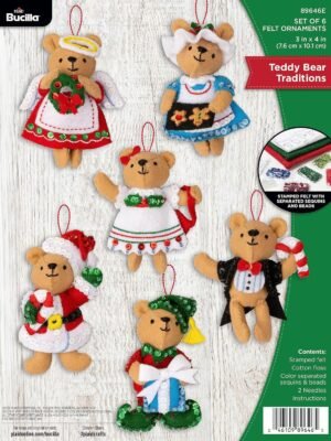 Bucilla Teddy Bear Traditions | Felt Applique Ornament Kit | 89646E product image