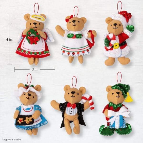 Bucilla Teddy Bear Traditions | Felt Applique Ornament Kit | 89646E product image