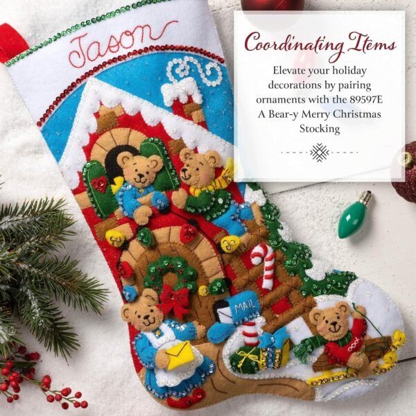 Bucilla Teddy Bear Traditions | Felt Applique Ornament Kit | 89646E product image