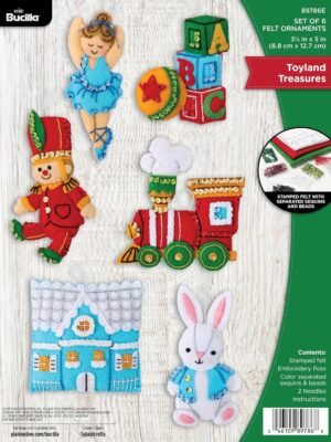 Bucilla Toyland Treasures | Felt Applique Ornament Kit | 89786E product image