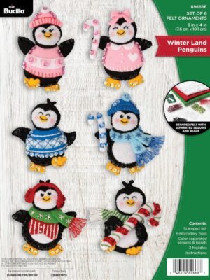 Bucilla Winter Land Penguins | Felt Applique Ornament Kit | 89668E product image