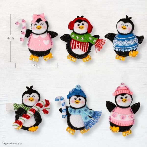 Bucilla Winter Land Penguins | Kit de adornos de fieltro | 89668E