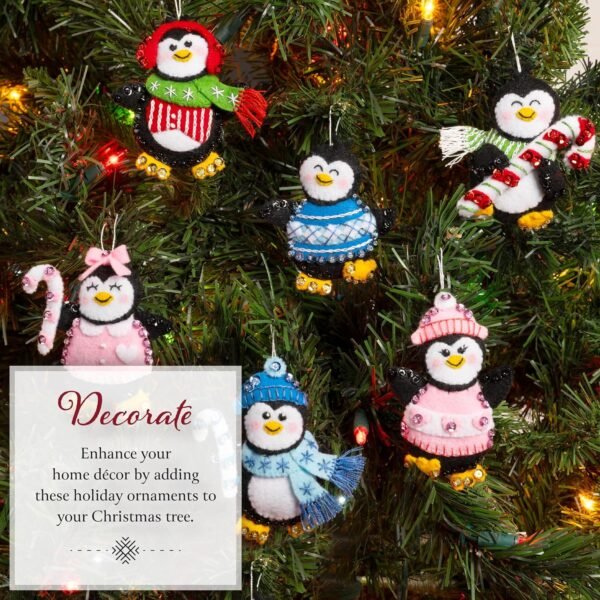 Bucilla Winter Land Penguins | Kit de adornos de fieltro | 89668E