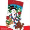 Bucilla Snowman and Puppies | Felt Applique Christmas Stocking Kit | 86900E