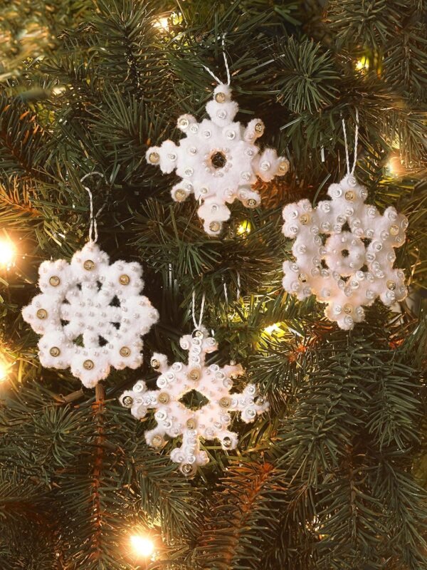 Bucilla Elegant Christmas Snowflakes | Felt Applique Ornament Kit | 86984E product image
