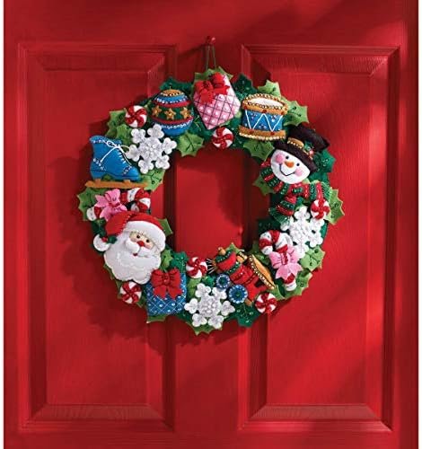 Bucilla Christmas Toys | Felt Applique Wreath Kit | 86363