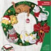 Bucilla Holiday Housecats | Felt Applique Wreath Kit | 89490E
