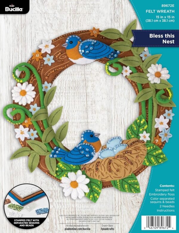 Bucilla Bless This Nest | Kit de corona de fieltro | 89672E
