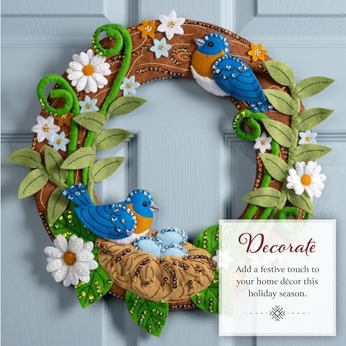 Bucilla Bless This Nest | Felt Applique Wreath Kit | 89672E