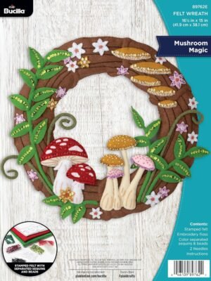 bucilla-felt-applique-wreath-making-kit-mushroom-magic-perfect-for-diy-a-89762e-primary Bucilla Mushroom Magic | Felt Applique Wreath Kit | 89762E