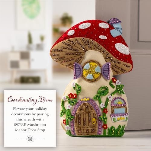 Bucilla Mushroom Magic | Felt Applique Wreath Kit | 89762E