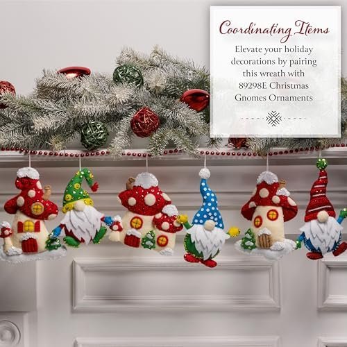 Bucilla Mushroom Magic | Felt Applique Wreath Kit | 89762E