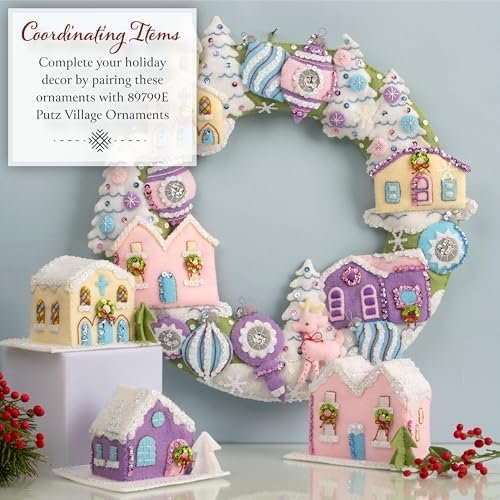 Bucilla Putz Village | Felt Applique Wreath Kit | 89801E