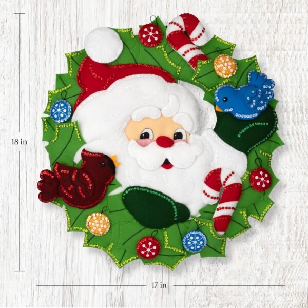 Bucilla Santa's Winter Birds | Felt Applique Wreath Kit | 89806E
