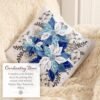Bucilla Winter Blue Poinsettia | Kit de corona navideña de fieltro | 89756E