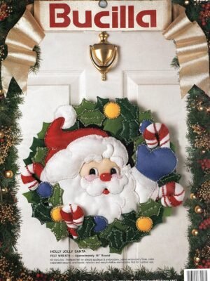 bucilla-holly-jolly-santa-felt-wreath-kit-83028-na-primary Bucilla Holly Jolly Santa | Felt Wreath Kit | 83028