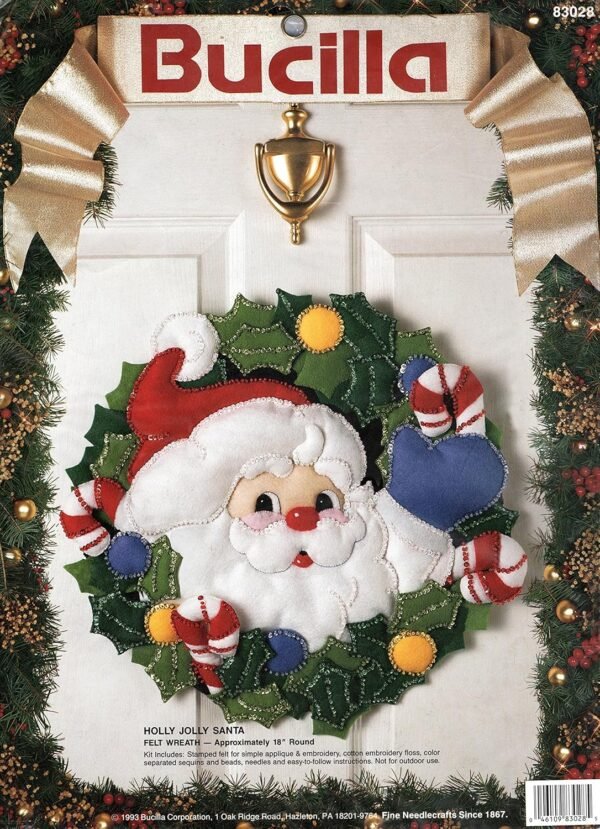 Bucilla Holly Jolly Santa | Felt Wreath Kit | 83028