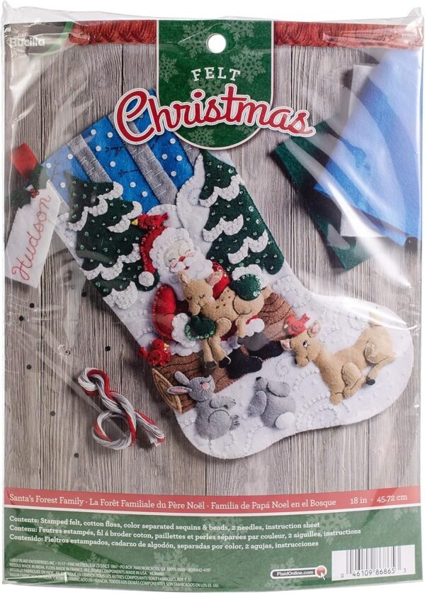 bucilla-santa-s-forest-family-stocking-kit-86865-primary Bucilla Santa's Forest Family | Kit de media navideña de fieltro | 86865