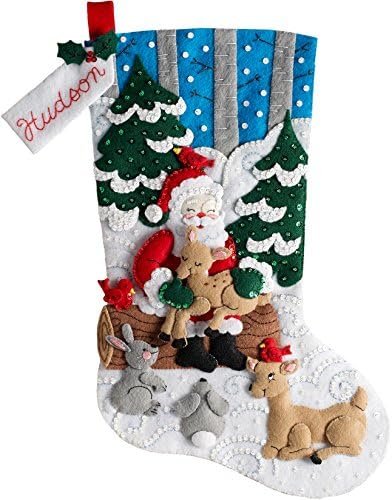 bucilla-santa-s-forest-family-stocking-kit-86865-variant-01 Bucilla Santa's Forest Family | Kit de media navideña de fieltro | 86865