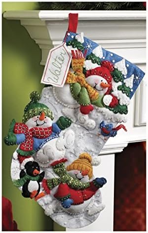 Bucilla Snow Fun | Felt Applique Christmas Stocking Kit | 86108