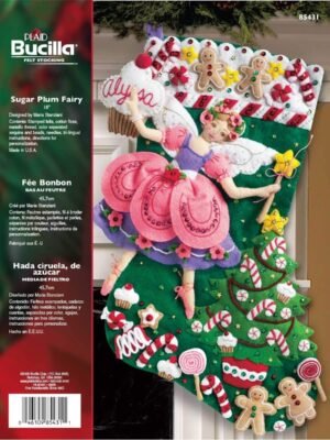 Bucilla Sugar Plum Fairy | Kit de media navideña de fieltro | 318260