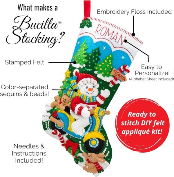 Bucilla Sugar Plum Fairy | Felt Applique Christmas Stocking Kit | 318260